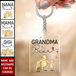 Gift For Grandma Mama Bear Personalized Acrylic Keychain