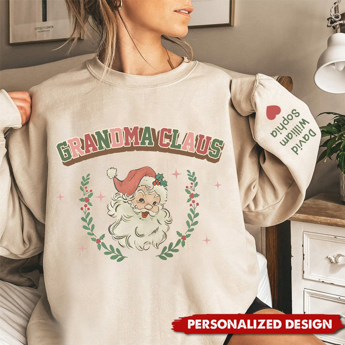 Christmas Grandma Claus Personalized Sweatshirt