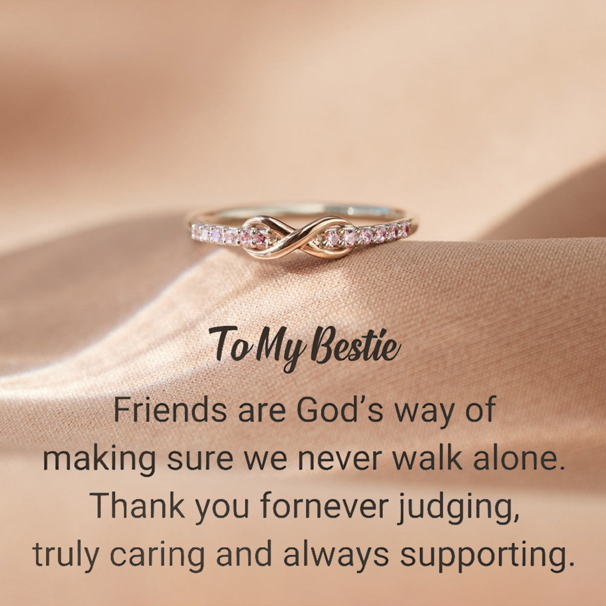 True Friends Are Forever Infinity 925 Sterling Silver Ring