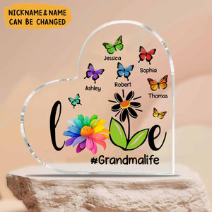 Grandma Mom Life Daisy Butterflies Personalized Acrylic Plaque