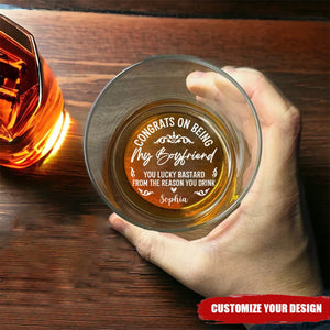 Congrats On Being My Husband - Personalized Engraved Whiskey Glass