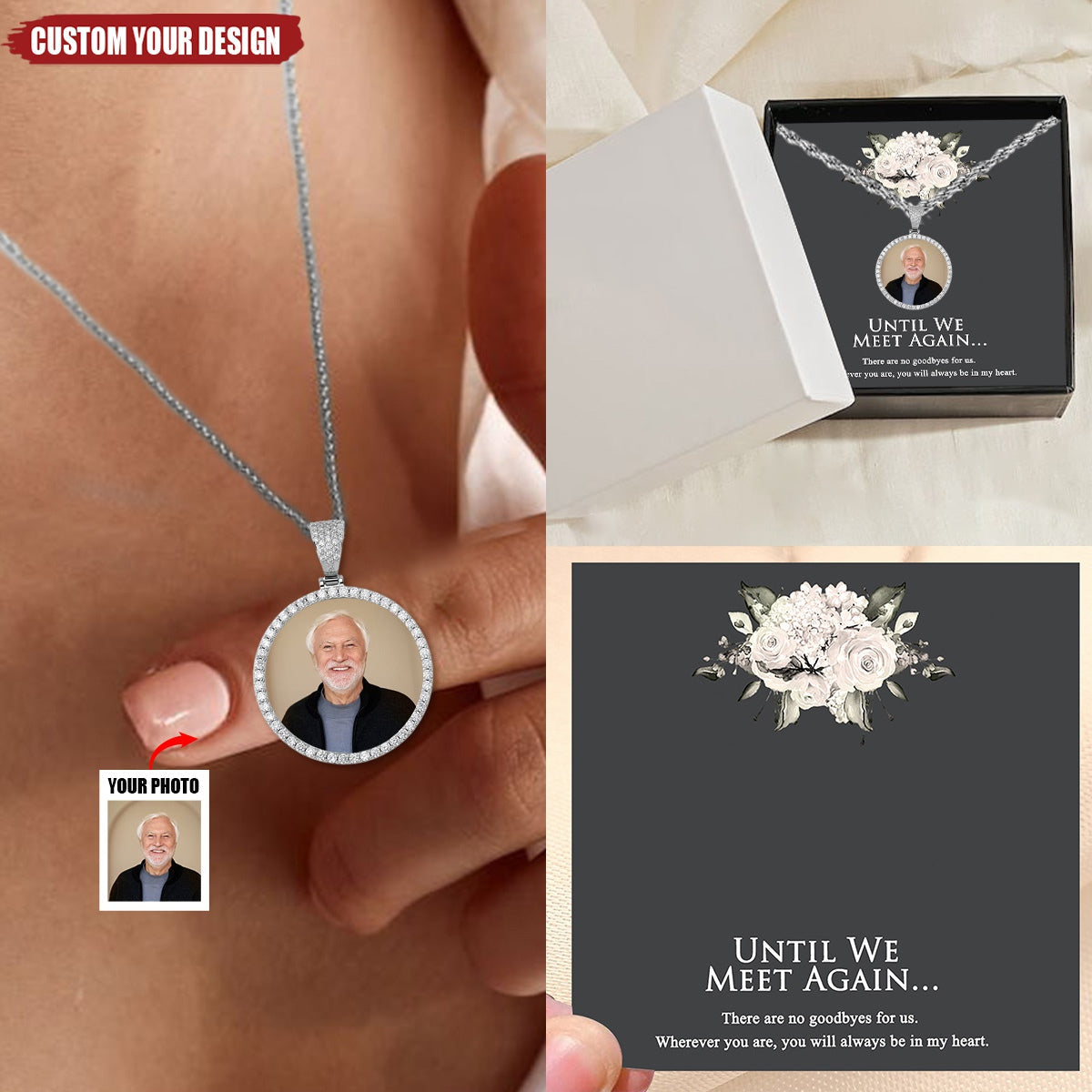 Until We Meet Again-Memorial Gift Personalized Necklace With Photo