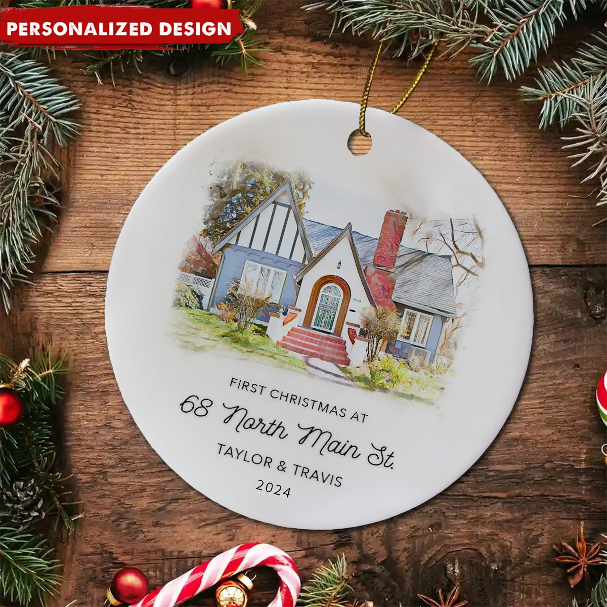 New Home Ornament - Personalized New Home Christmas Ornament