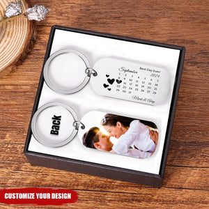 Best Day Ever Personalized Stainless Steel Keychain-Gift For Couple