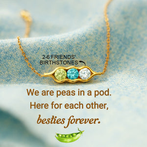 Personalized Bestie Forever Peas in a Pod 2-6 Birthstones Bracelet