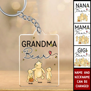 Gift For Grandma Mama Bear Personalized Acrylic Keychain