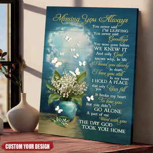 The Day God Took You Home-Personalized Memorial Canvas