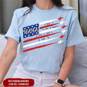 4th of July Air Force Grandma Independence Day Personalized T-Shirts