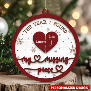 Personalized My Missing Piece Christmas 2-Layer Wood Ornament