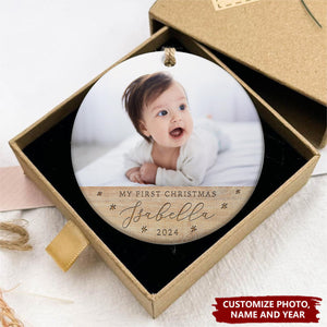 Personalized Baby’s First Christmas Ornament, Baby Holiday Keepsake