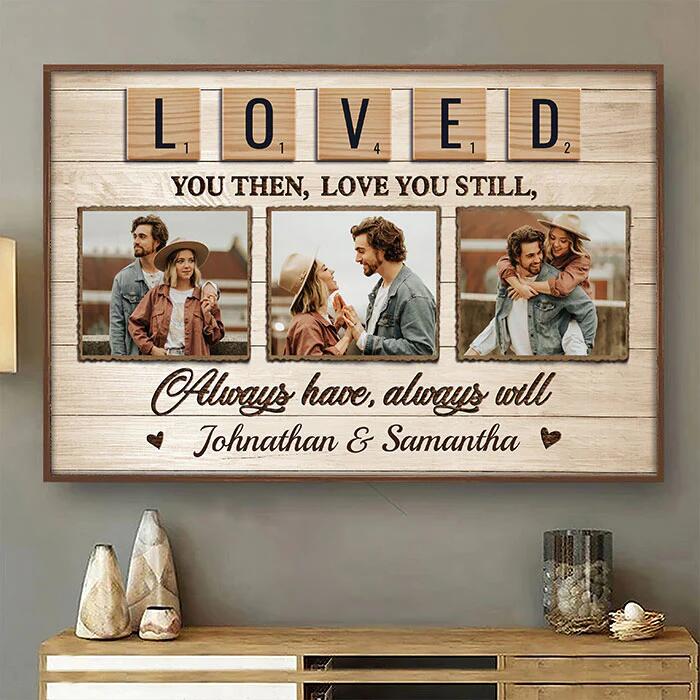 Upload Image, Gift For Couples, Husband Wife - Personalized Horizontal Poster