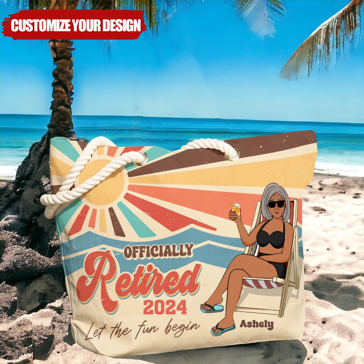 Retirement - Let The Fun Begin - Personalized Beach Bag