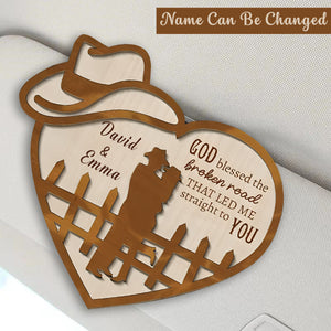 God Blessed Led Me Straight To You - Personalized Custom Car Visor Clip