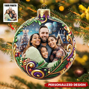 Custom Photo Christmas Ball With Photo - Personalized Custom Shaped Ornament