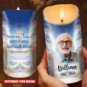 Personalized Memorial Upload Photo Heaven Gate Sky LED Candle