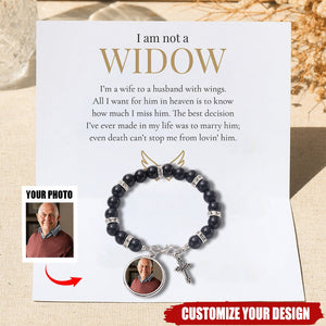 I'm a Wife to a Husband With Wings Personalized Memorial Bracelet