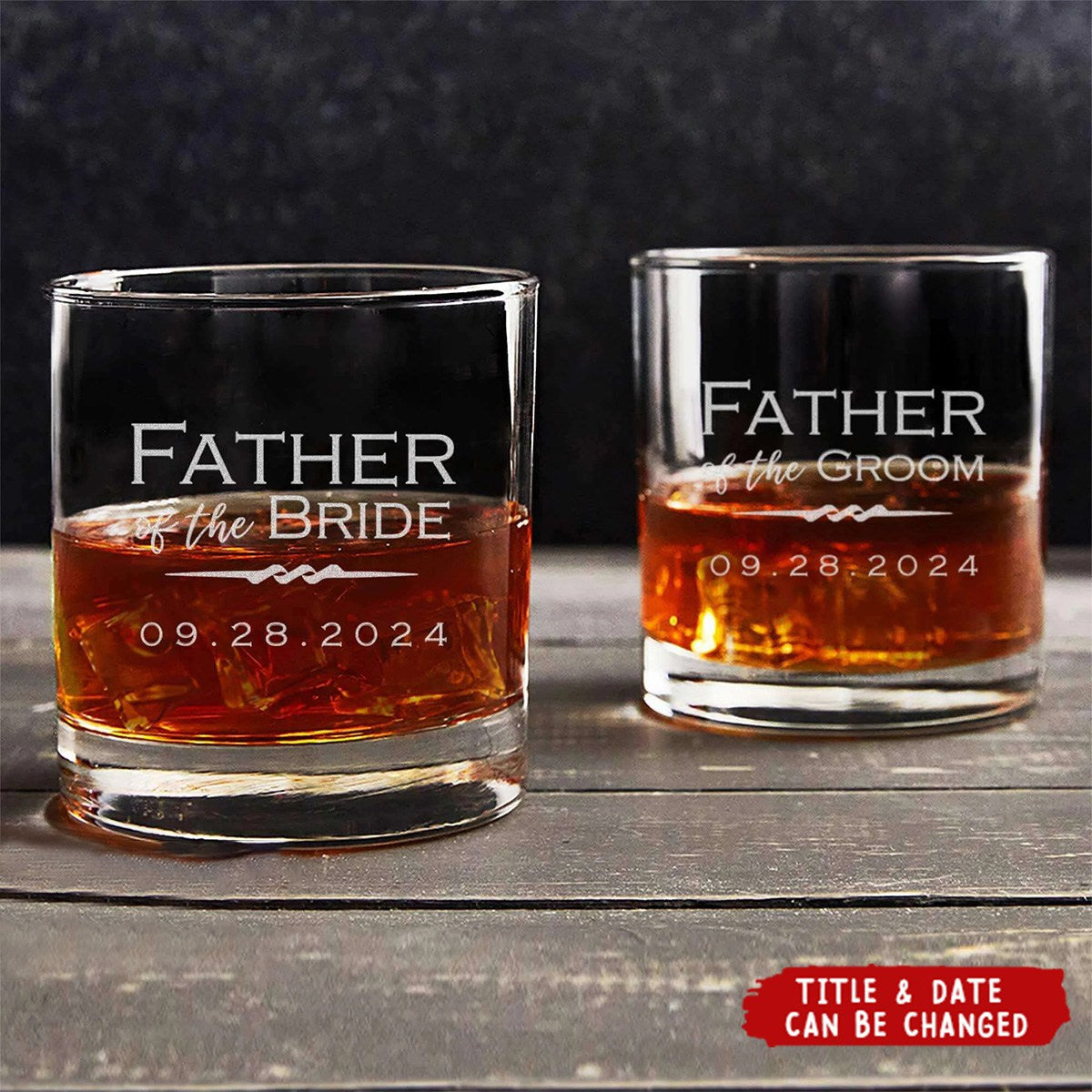 Personalized Father of the Bride Groom Whiskey Glass