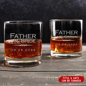 Personalized Father of the Bride Groom Whiskey Glass