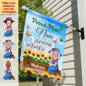 Proud Plant Grandma Nana Mom- Personalized Graden Flag