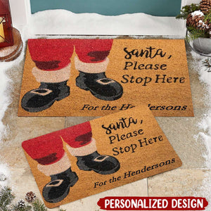 Personalized Santa Claus Doormat, Christmas Fun Doormat