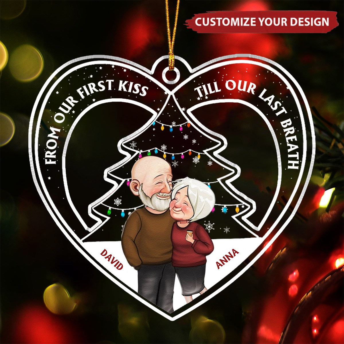 Christmas Gift Couple Personalized Acrylic Ornament