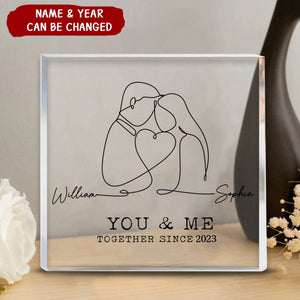 You & Me Together Since - Couple Personalized Custom Square Shaped Acrylic Plaque