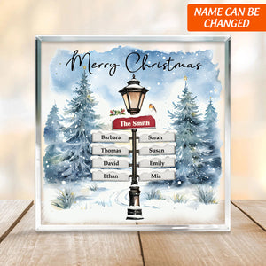 Personalized Square Acrylic Plaque - Christmas Gift For Family