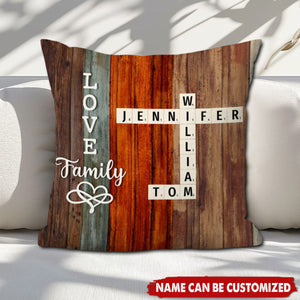 Personalized Family Crossword Puzzle Pillow