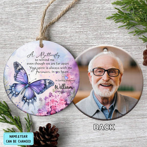 A Butterfly To Remind me Personalized Memorial Ornament