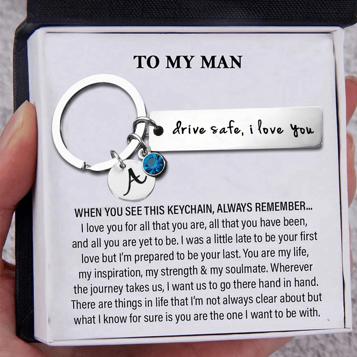 To My Love - Personalized Birthstone Couple Keychain