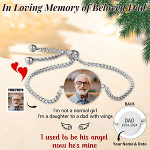 Personalized Photo Name&Date Memorial Bracelet