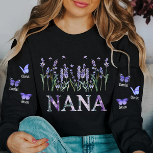 Personalized Nana And Kids Vintage Flower Sweatshirt