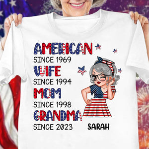 Born To Be An American Legend Grandma Personalized Shirt,Independence Day Gift for Nana, Grandma