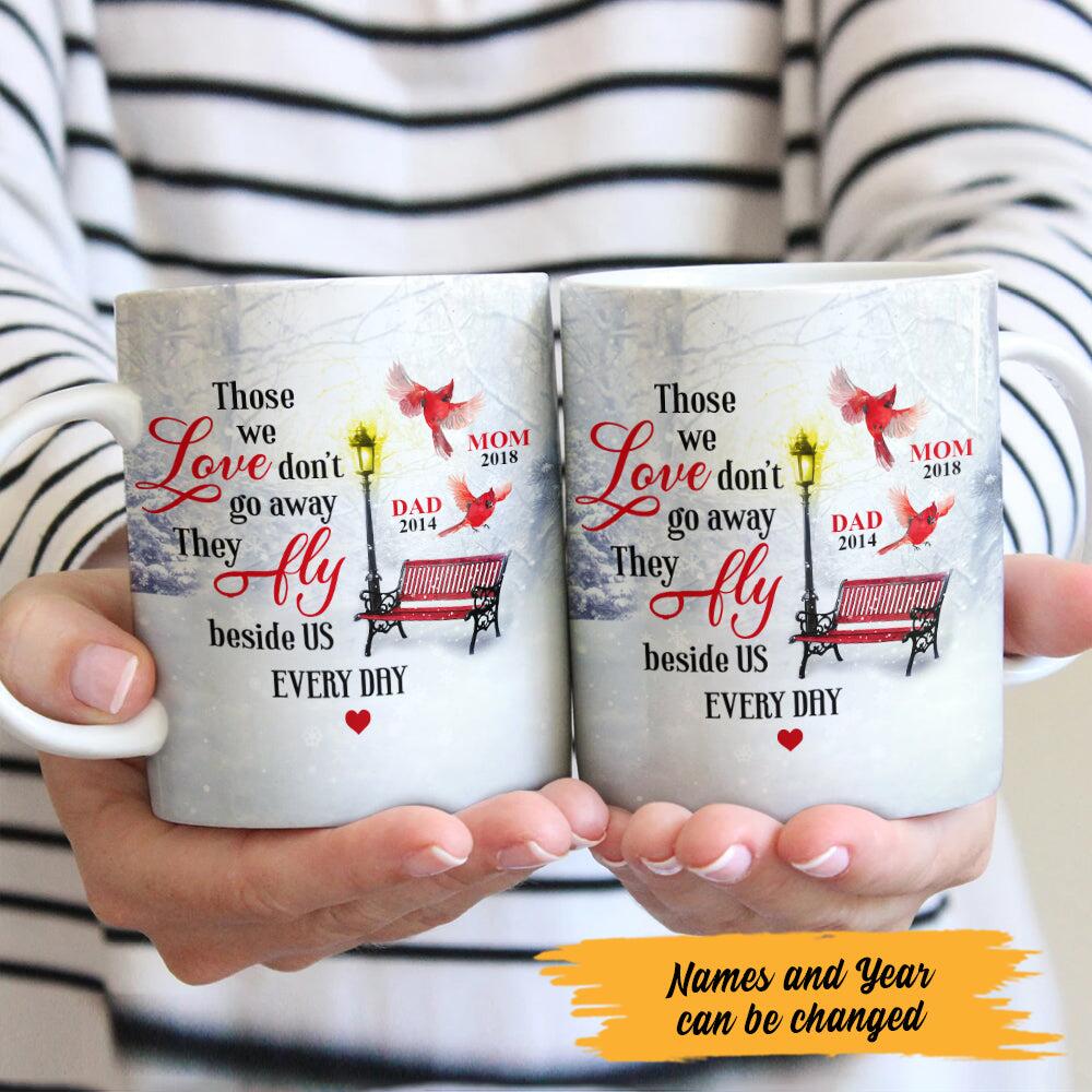 Cardinal Memorial Mom Dad They Fly Beside Us Mug