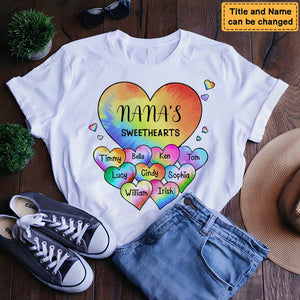 Grandma's Sweet Hearts Grandkids Tie Dye Shirt