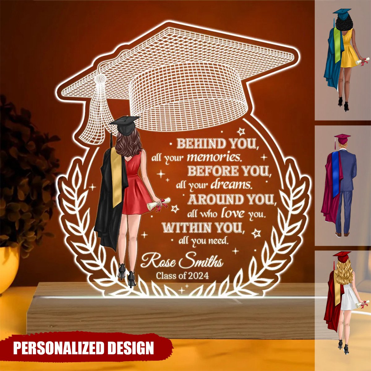 Behind You All Your Memories Graduation Gift Personalized LED Night Light