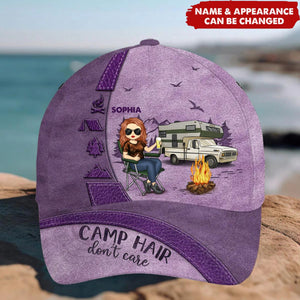 Camp Hair Don't Care - Personalized Classic Cap Gift For Camping Lovers