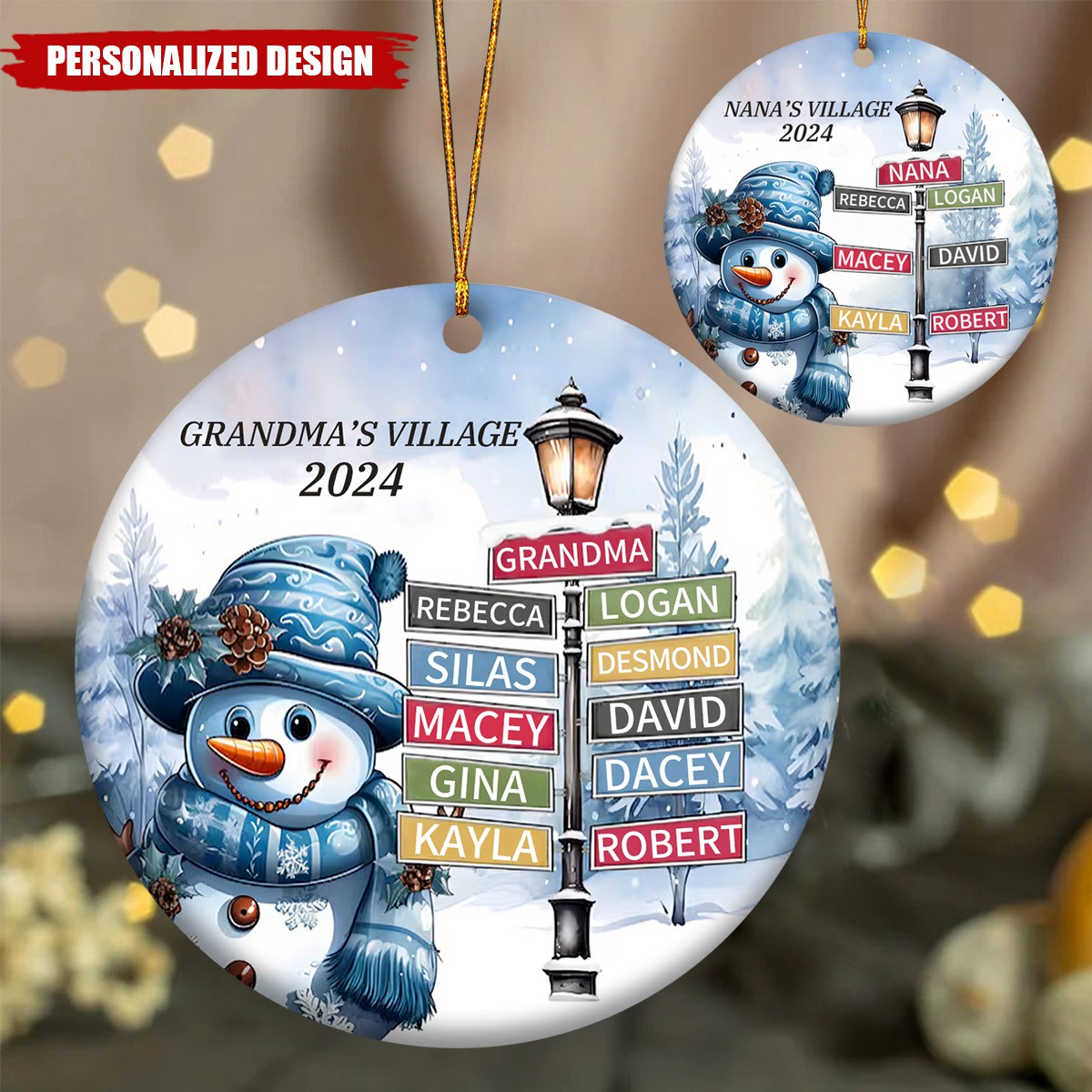 Grandmas Keepsake Snowman Ornament With Kids Personalized Ornament