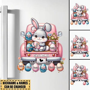 Grandma Bunny With Easter Egg Grandkids Personalized Sticker Decal