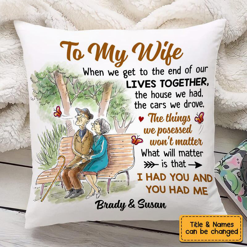 Senior Couple Love Anniversary Pillow