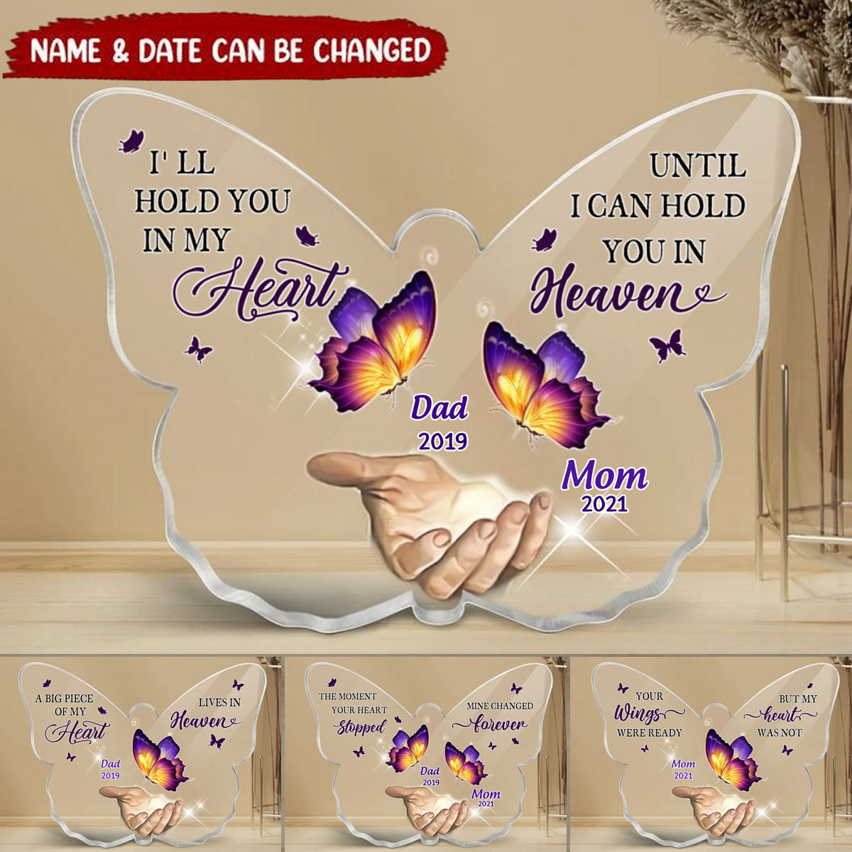 Personalized Memorial Butterfly Acrylic Plaque