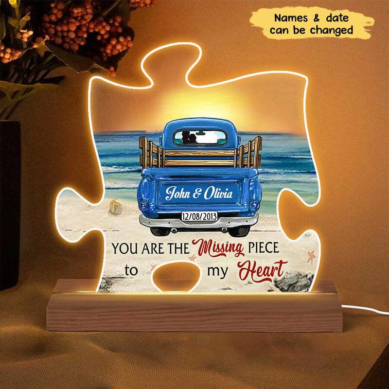 You Are The Missing Piece To My Heart Couple Truck LED Lamp