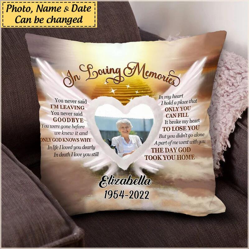 Memorial Upload Photo Heart Wings, In My Heart I Hold A Place That Only You Can Fill Personalized Pillowcase