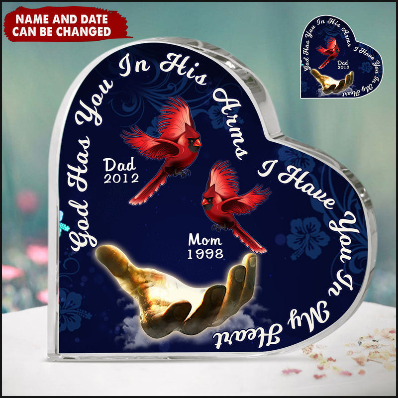 I Have You In My Heart Memory Cardinal Personalized Acrylic Plaque