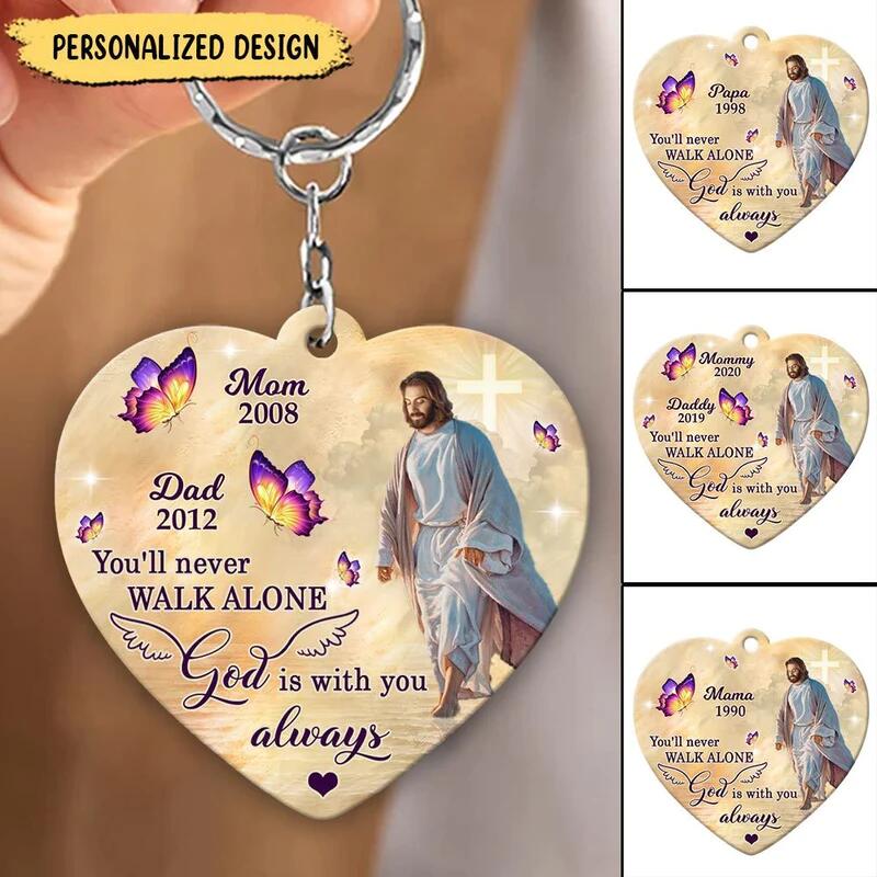 You Never Walk Alone Memorial Gift Personalized Keychain