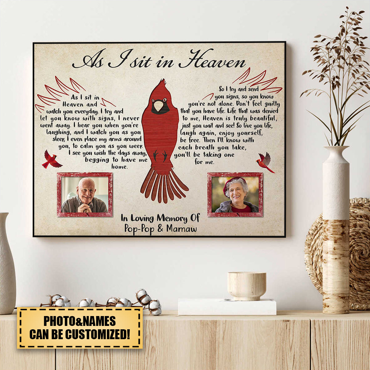 Cardinal Memorial Gift For Loved Ones Personalized Poster