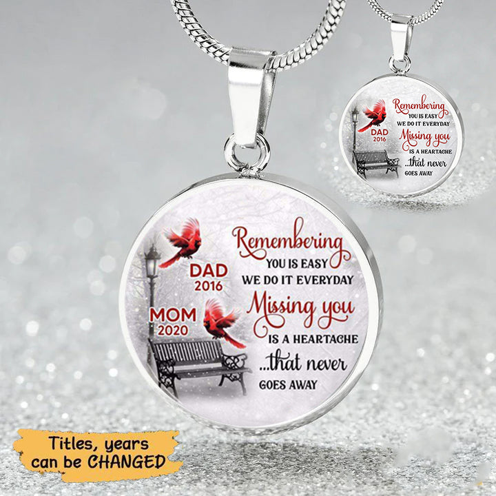 CARDINALS WINTER MEMORIAL PERSONALIZED NECKLACE