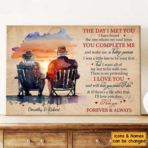 Gift For Couple The Day I Met You Canvas