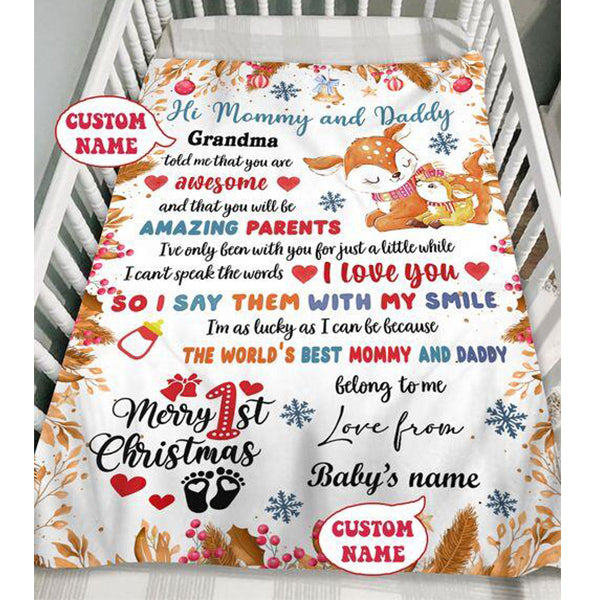 Personalized 1st Christmas Gift For Mommy And Daddy