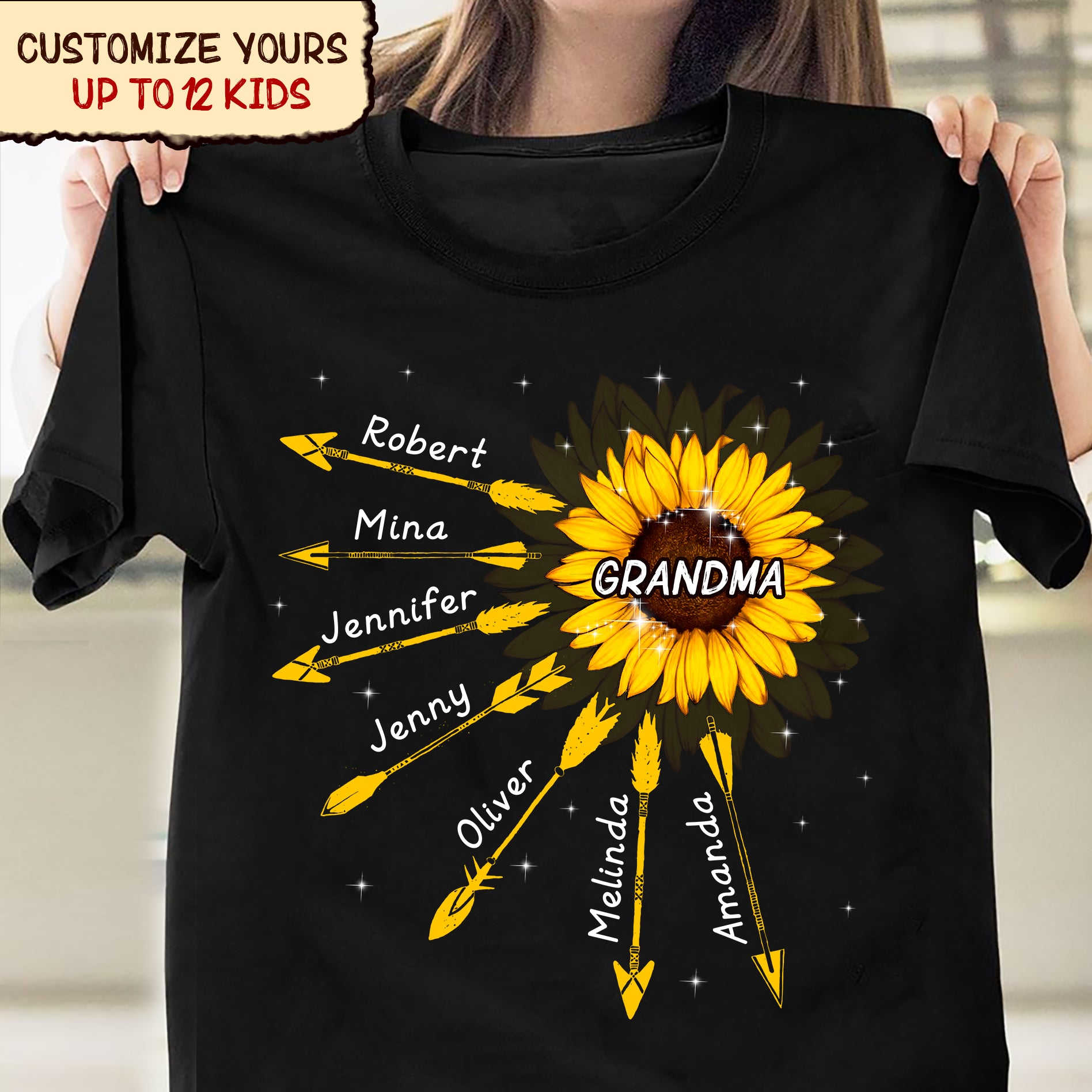 Sun Flower Grandma Personalized Shirt,Gift For Nana, Grandma